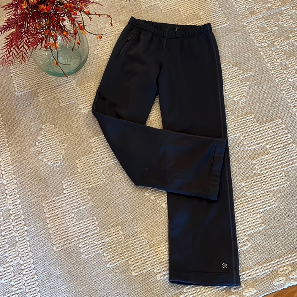 Super soft like new sweats. Straight fit and super comfy.